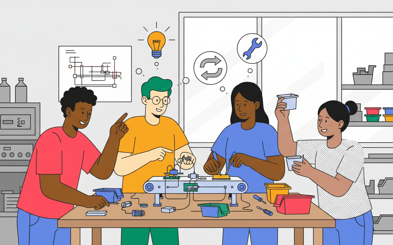 TharGo Illustration abstraites sur les compétences représentées par un sac à dos et de nombreux outils dedans